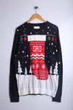 Vintage 90's Christmas Sweater Navy - Fleece