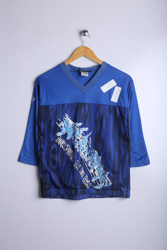 Vintage Sports Jersey Blue - Knit Polyester