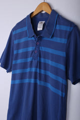 Vintage Adidas Polo Navy Stripe