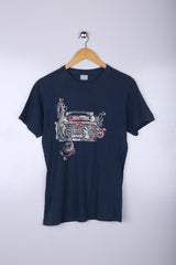 Vintage Radio Graphic Tee Navy Small