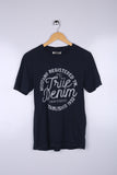 Vintage Graphic Tee "Do you even lift" Blue Medium