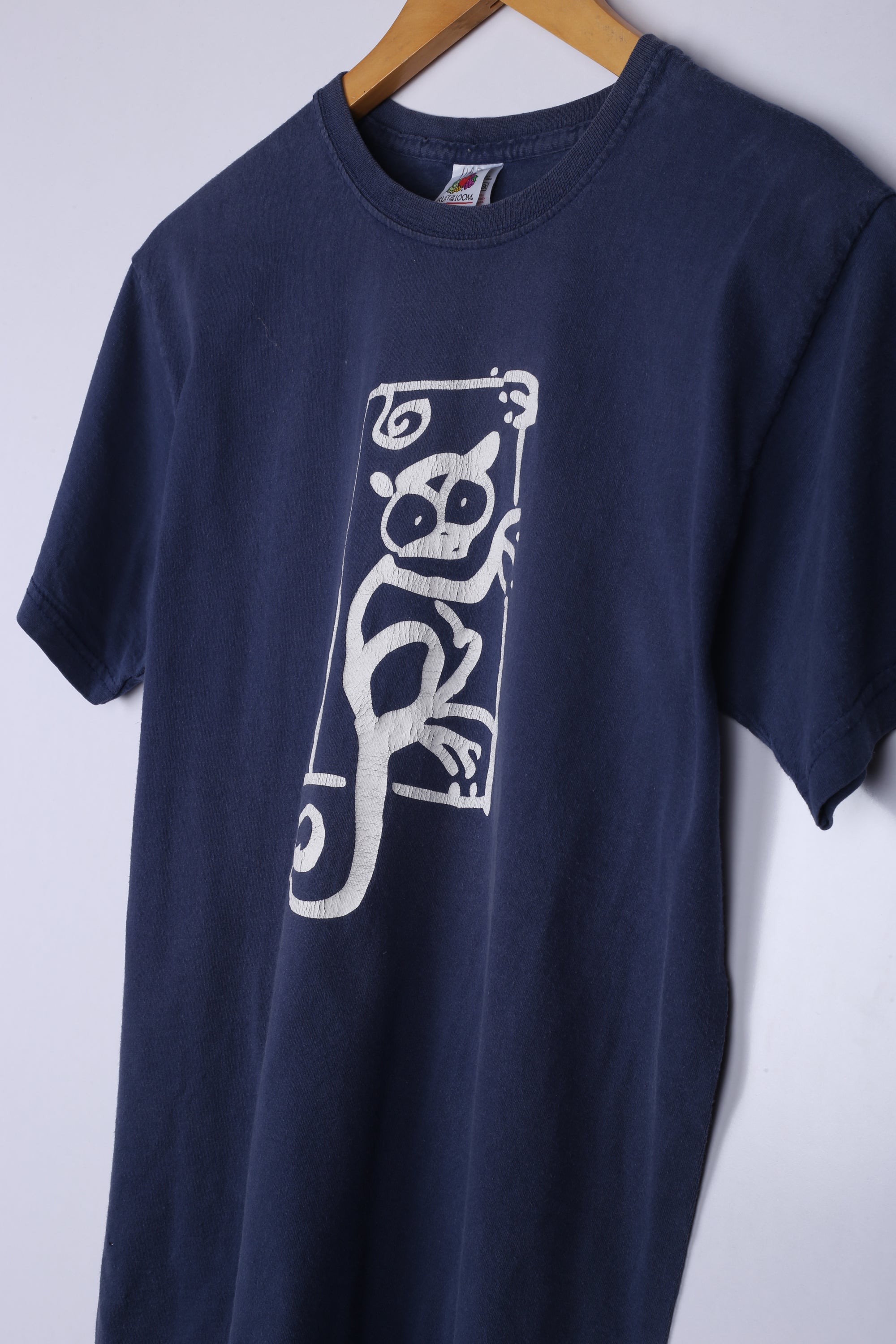 Vintage Fruit of the Loom Graphic Tee Blue Small