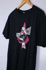 Vintage Birds of Prey Graphic Tee Black Large