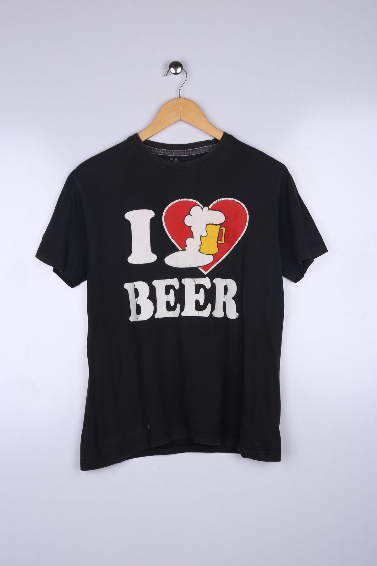 Vintage Beer Graphic Tee Black Small