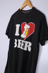 Vintage Beer Graphic Tee Black Small