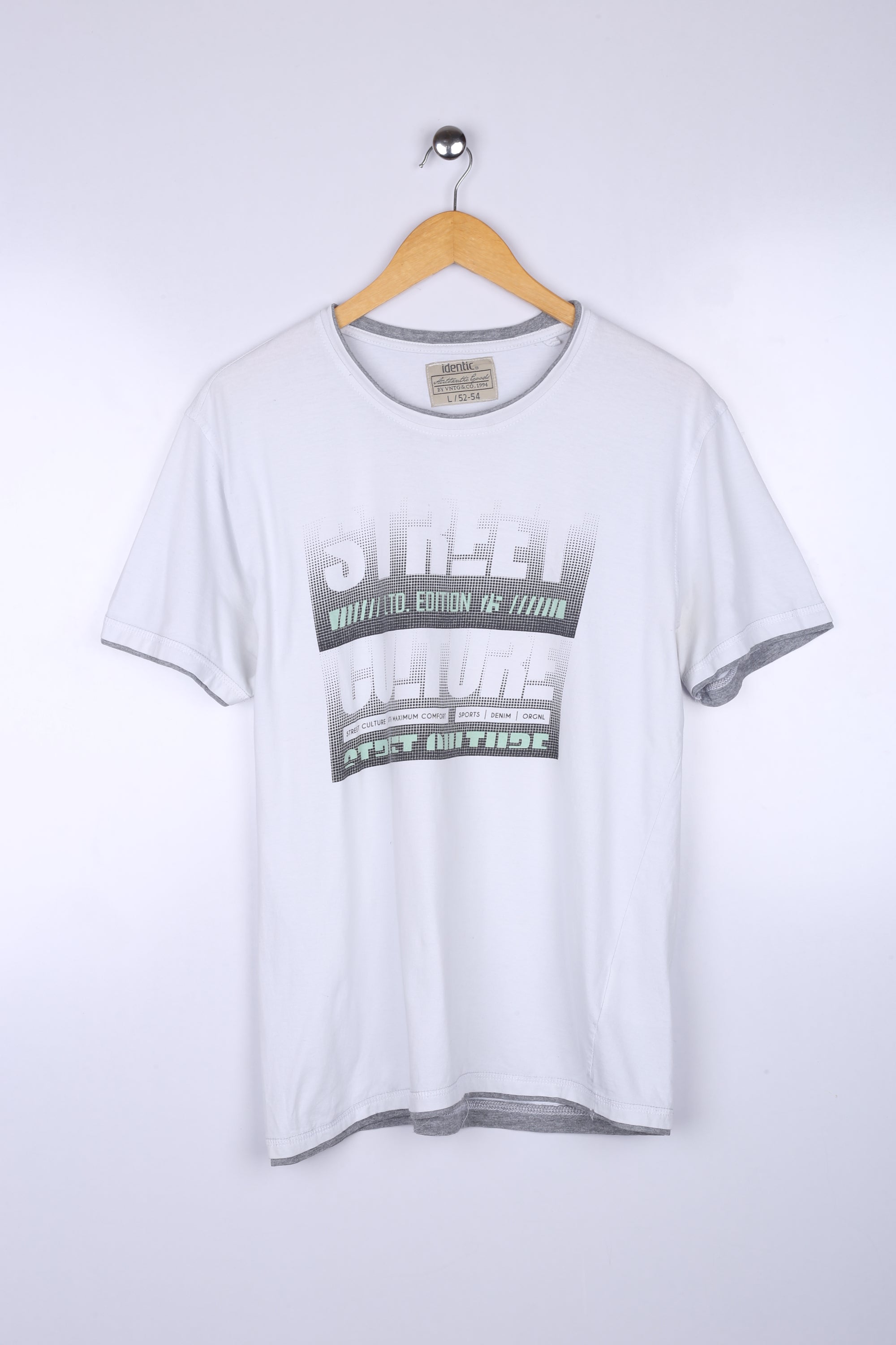 Vintage Identic Graphic Tee White Large