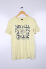 Vintage Russel Athletic Graphic Tee Yellow Medium