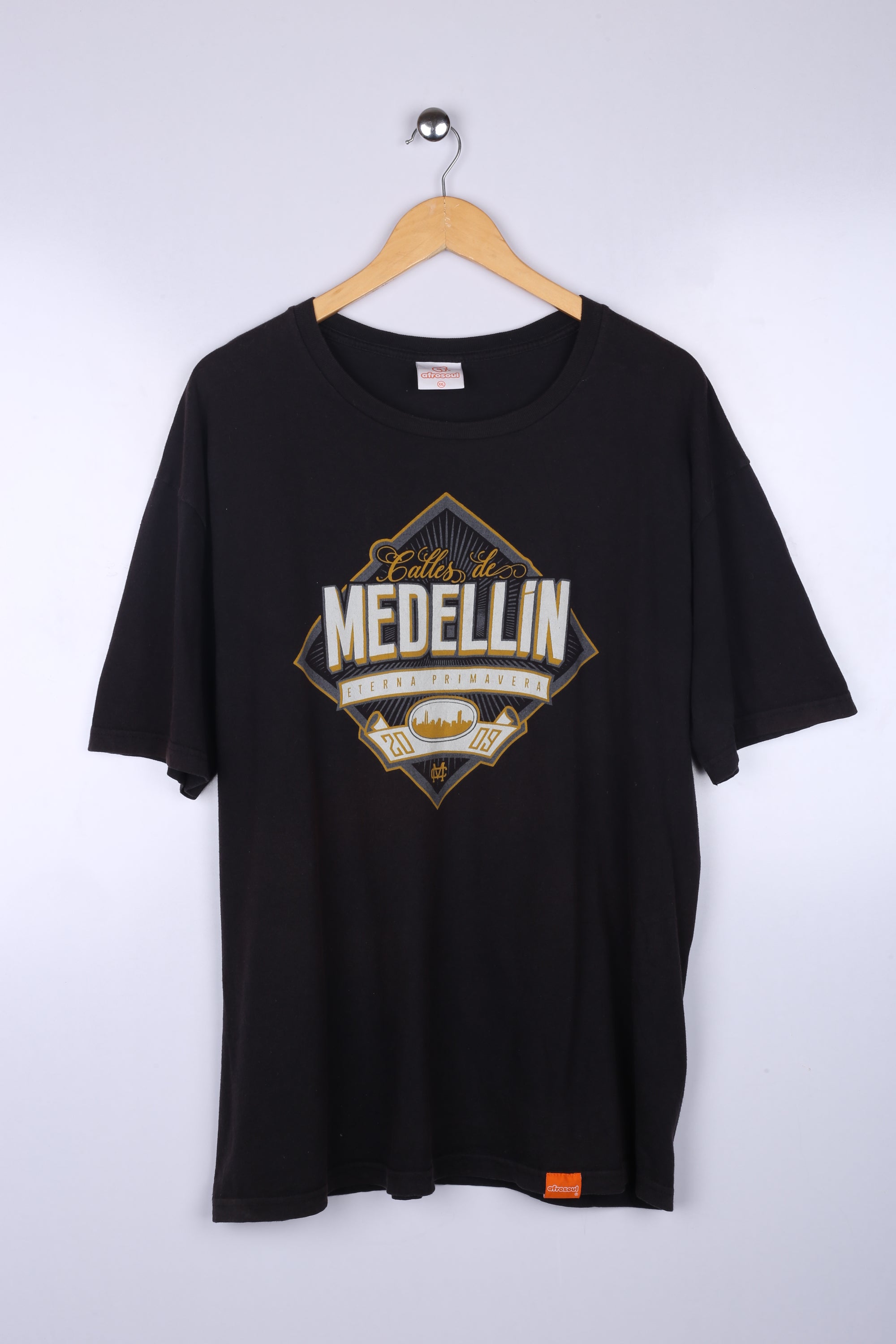 Vintage Medellin Graphic Tee Black X Large
