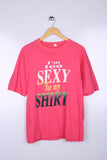 Vintage Too Sexy Graphic Tee Pink Large