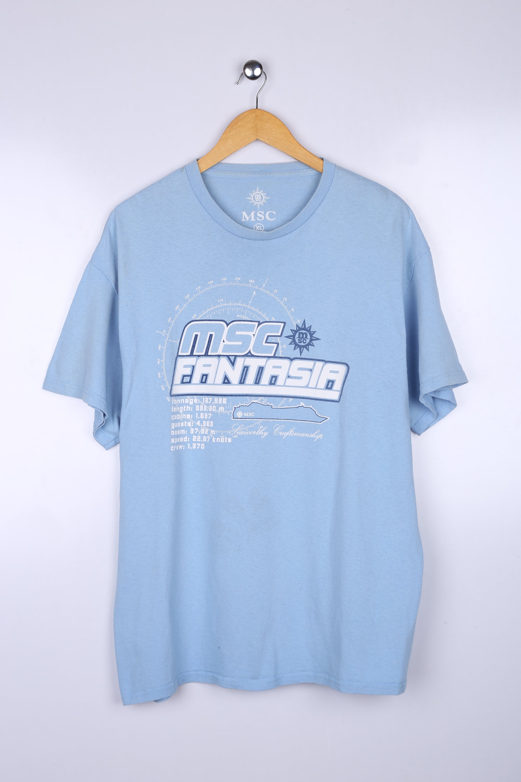 Vintage MSC Fantasia Graphic Tee Sky Blue X Large