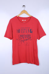 Vintage Mustang Graphic Tee Red Large