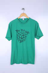 Vintage Rubiks Cube Graphic Tee Green Large