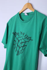 Vintage Rubiks Cube Graphic Tee Green Large