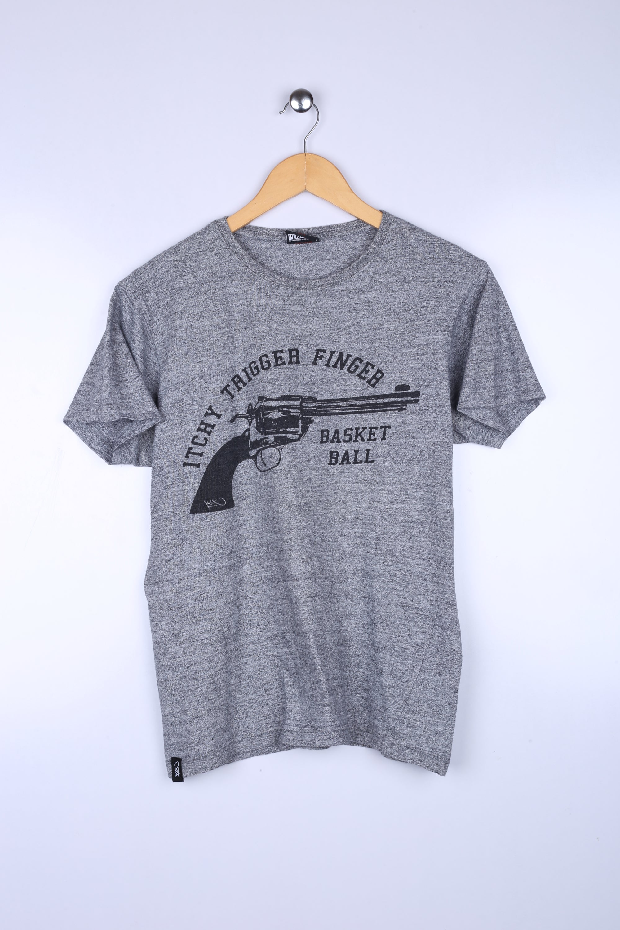 Vintage Trigger Graphic Tee Grey Small