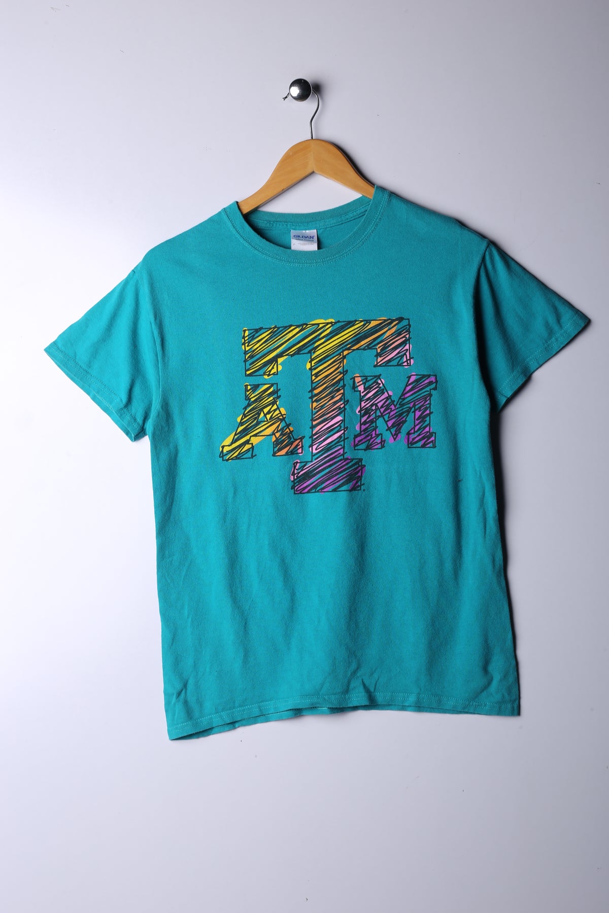 Vintage 90's Gildan Tee Aqua - Cotton