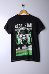 Vintage 90's Rebel Star Tee Black - Cotton