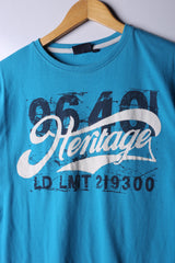 Vintage 90's Heritage Tee Blue - Cotton